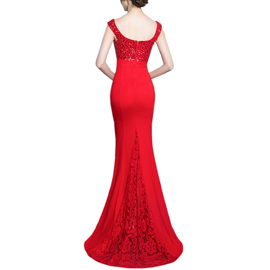 red cocktail dress lace